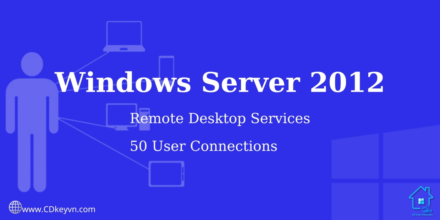 Windows Server 2012 Remote Desktop Services 50 User Connections - Sức mạnh tập trung, kết nối mọi nơi - 50 người dùng, một giải pháp toàn diện!