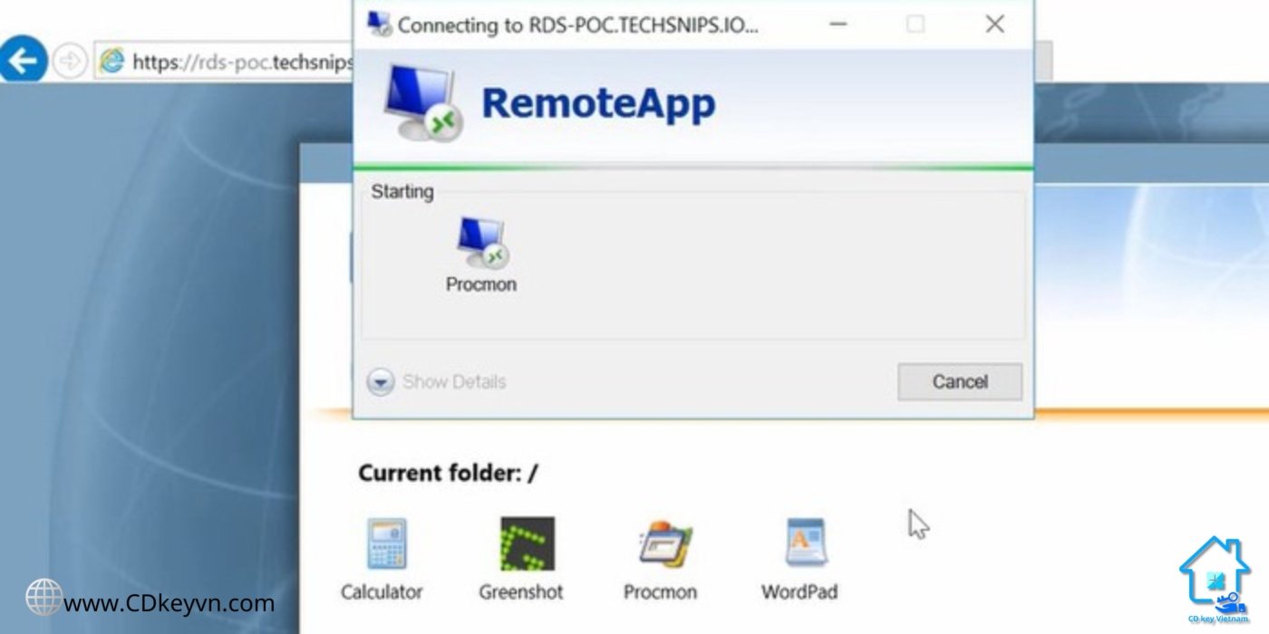 RemoteApp là một tính năng của Windows Server 2016 RDS cho phép người dùng truy cập các ứng dụng từ xa như thể chúng đang chạy trực tiếp trên máy tính của họ.